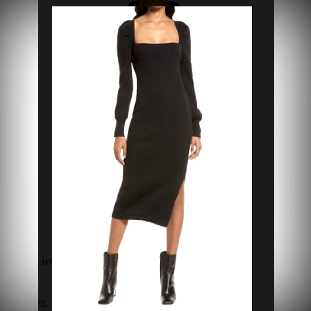 Ribbed long sleeve sweater Charles Henry Black Dress. size XLarge